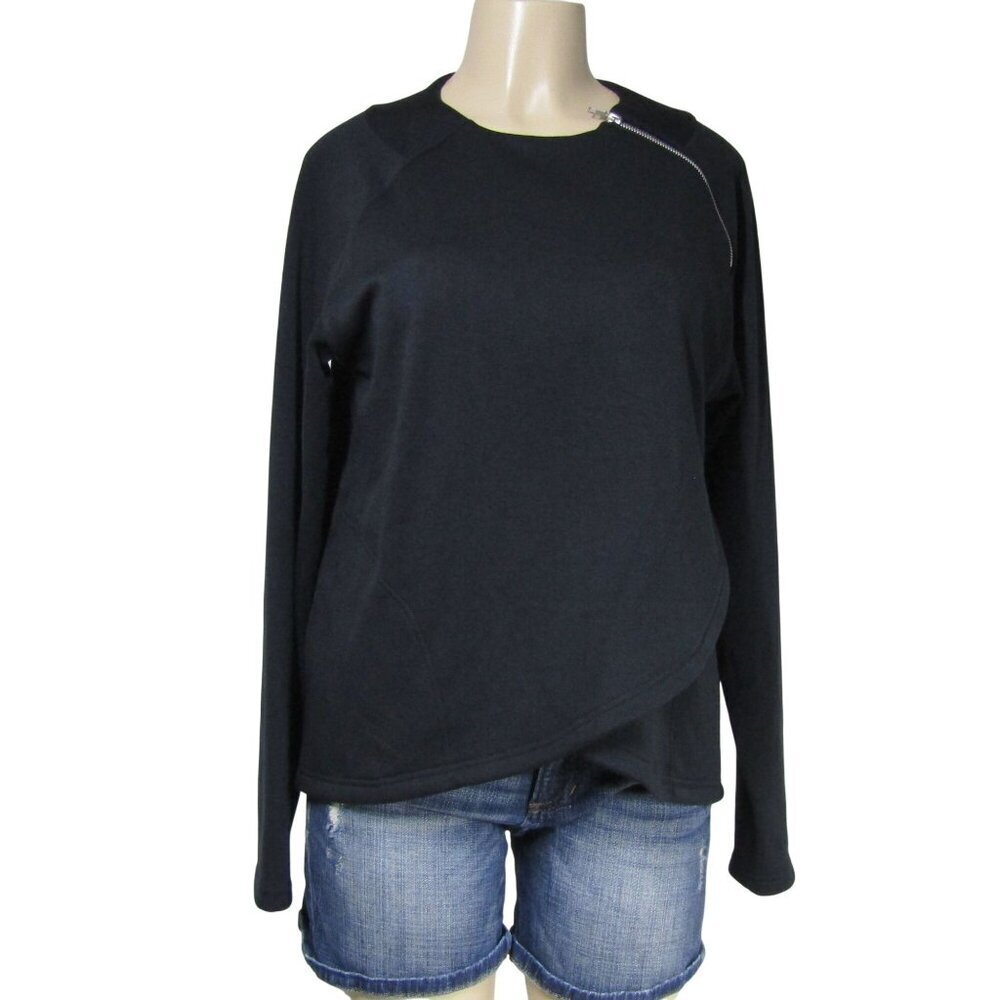 HADLEY Smartpak Equestrian Horse Riding Black Crossover Thick Knit Top Shirt L